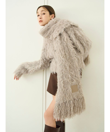 ブラッシュシャギーニットマフラー