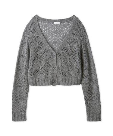 モヘアミックスラメニットカーディガン