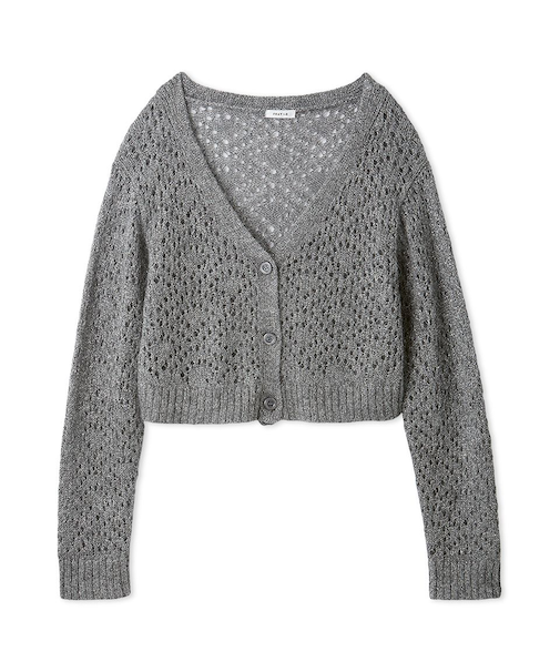 モヘアミックスラメニットカーディガン