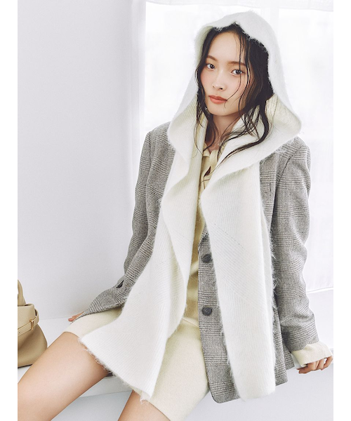 アルパカシャギーフードマフラー｜フレイアイディーの通販｜&mall