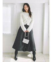 ラメマトラッセタックフレアースカート