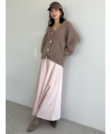 ハイウエストサテンナロースカート