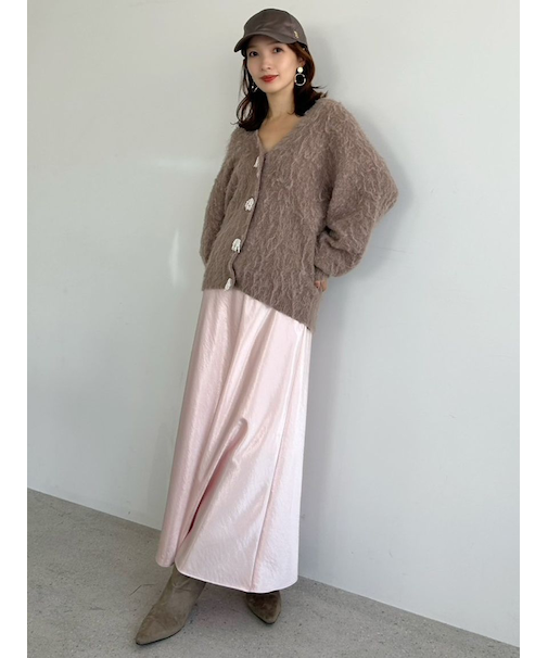 ハイウエストサテンナロースカート