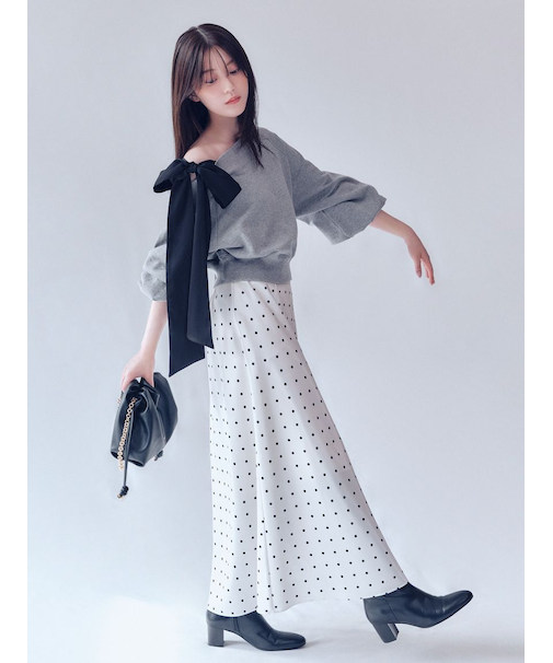 ハイウエストサテンナロースカート