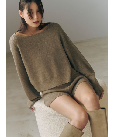 ウォッシャブルカシミヤシルクニットショートパンツ／ウォッシャブル