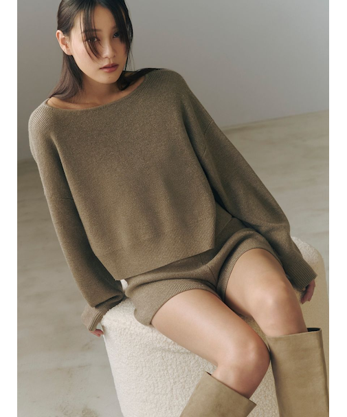 ウォッシャブルカシミヤシルクニットショートパンツ／ウォッシャブル