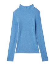 シアーリブニットハイネックプルオーバー