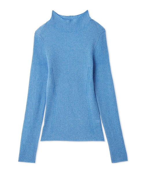 シアーリブニットハイネックプルオーバー