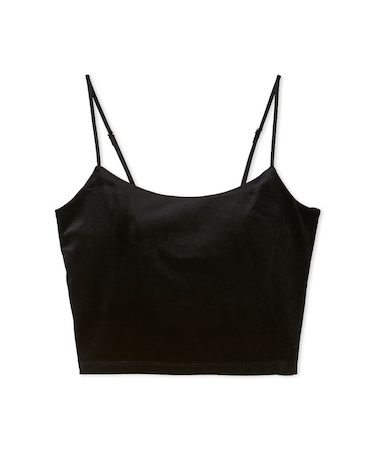 ベロアカップインクロップドキャミソール