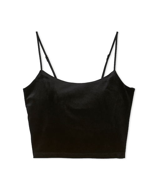 ベロアカップインクロップドキャミソール