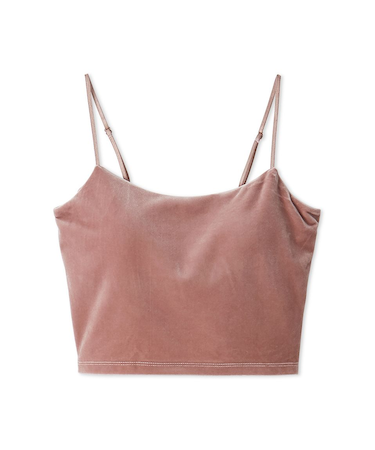 ベロアカップインクロップドキャミソール