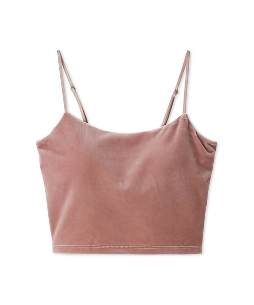 ベロアカップインクロップドキャミソール