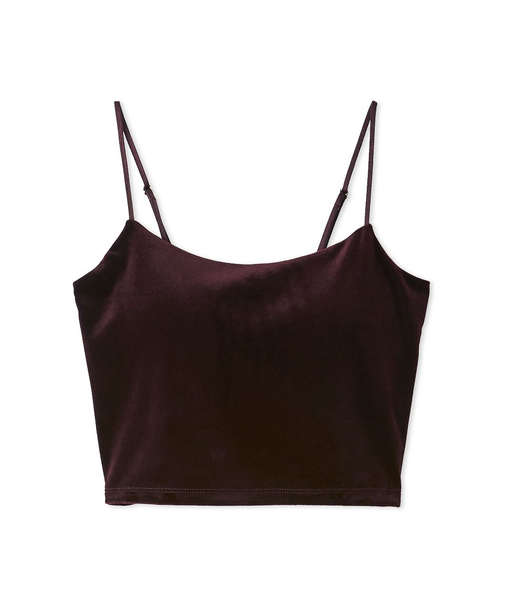 ベロアカップインクロップドキャミソール