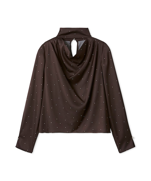 サテンドレープブラウス