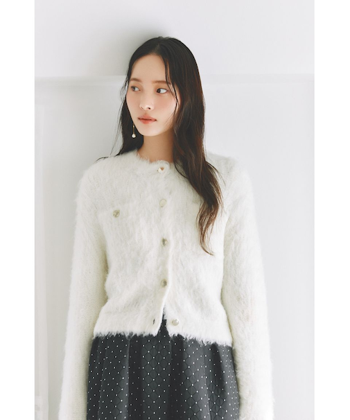 モヘアシャギーニットカーディガン