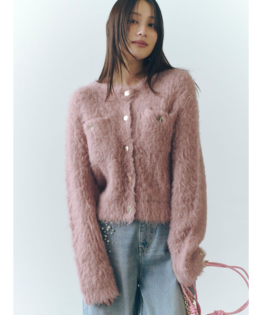 モヘアシャギーニットカーディガン