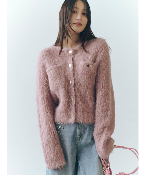 モヘアシャギーニットカーディガン