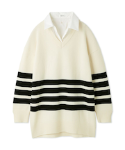 レイヤードシャツカラーウールワンピース