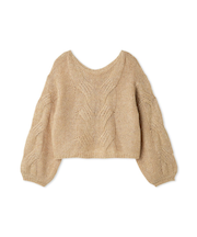 アルパカスパンコールケーブルニット