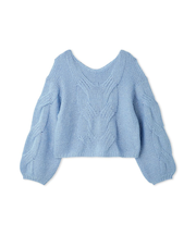 アルパカスパンコールケーブルニット