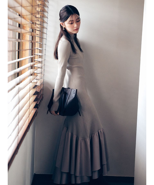 カシュクールリブニットコンビワンピース｜フレイアイディーの通販