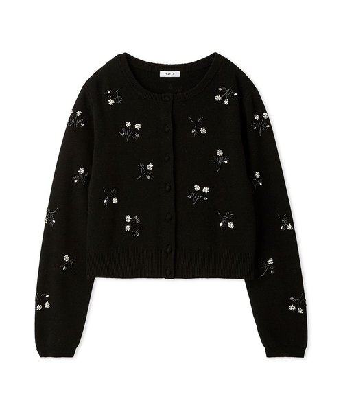 パールビジューフラワーニットカーディガン｜フレイアイディーの通販