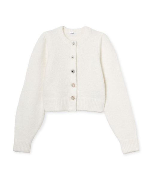 アルパカシャギービジューカーディガン