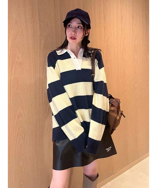 Reebok× FRAY I.D】ラガーカラーポロニットプルオーバー｜フレイ