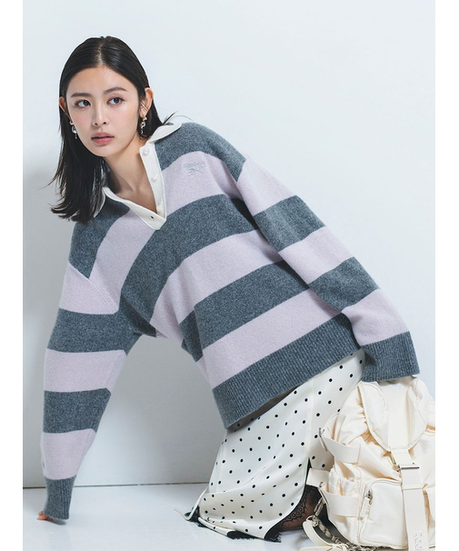 【Reebok× FRAY I.D】ラガーカラーポロニットプルオーバー