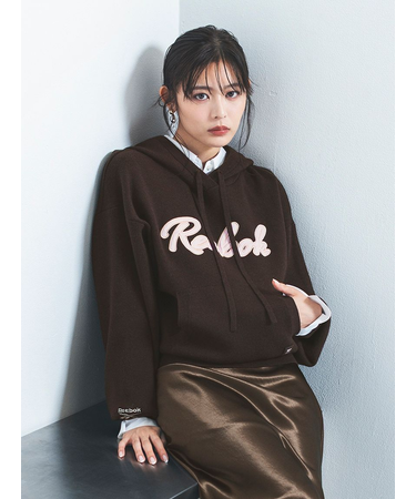 【Reebok× FRAY I.D】サテンロゴニットフーディー