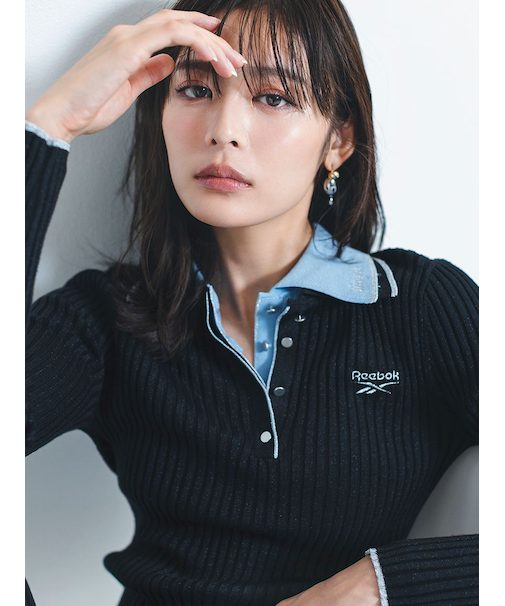 【Reebok× FRAY I.D】ラメリブポロカラーニット