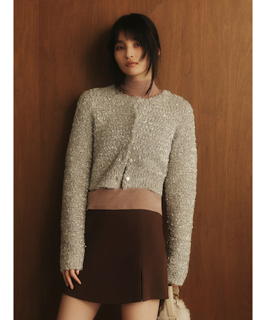 スパングルヤーンラメカーディガン