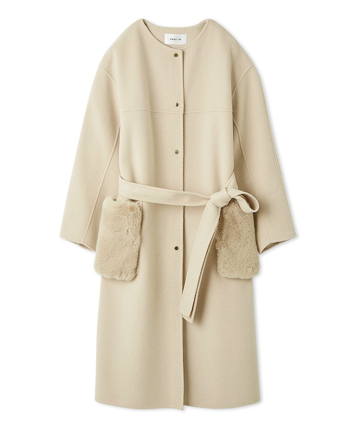 ファーポケットリバーコート