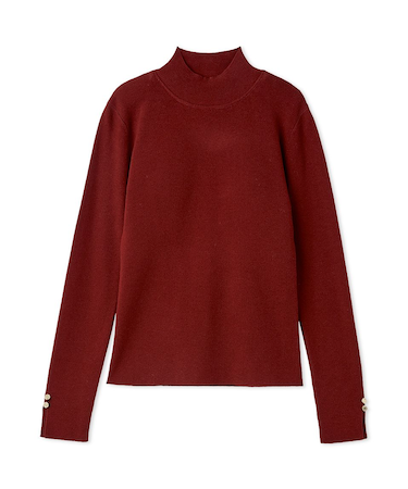 シルクブレンドバックオープンタートルニット