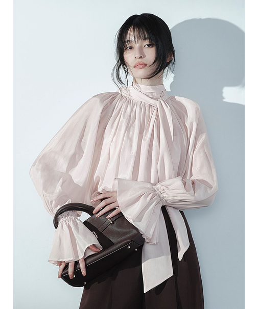 2wayシアーボウタイブラウス/ウォッシャブル