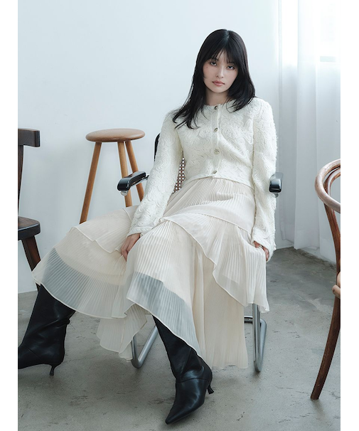 ランダムティアードシアープリーツスカート