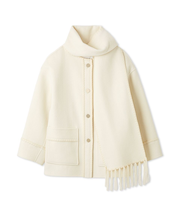 ブランケットフリンジコート