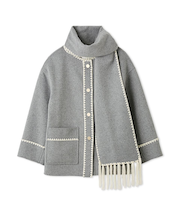 ブランケットフリンジコート