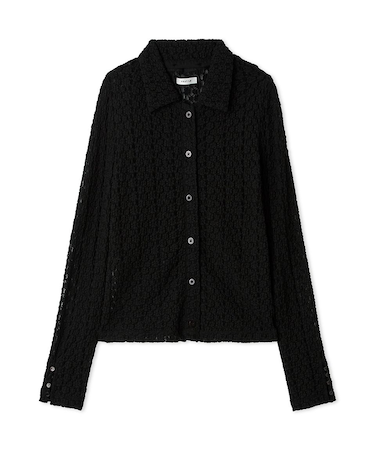 ストレッチレースアタッチドカラーシャツ