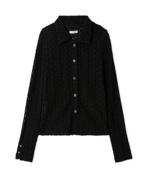 ストレッチレースアタッチドカラーシャツ