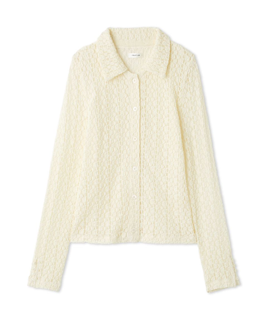 ストレッチレースアタッチドカラーシャツ