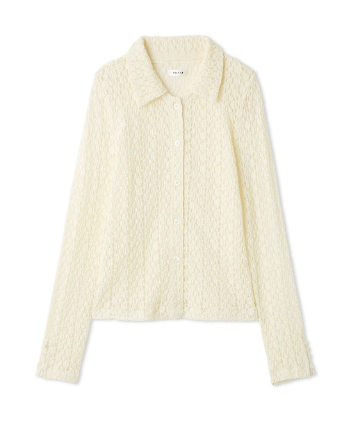 ストレッチレースアタッチドカラーシャツ