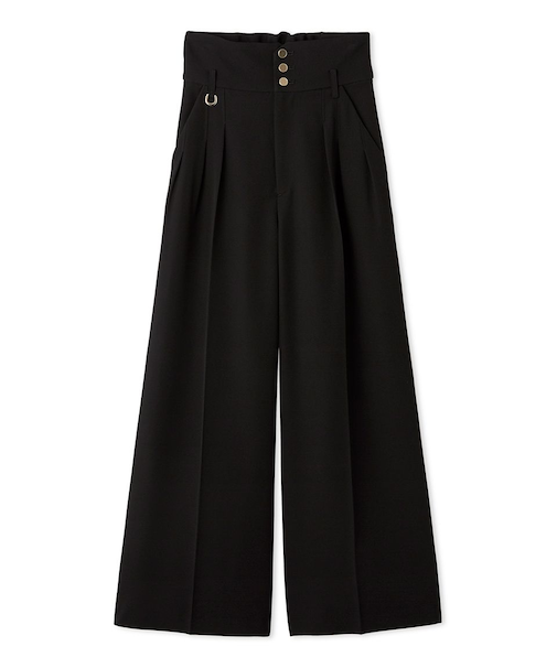 Ｄリングタックハイウエストパンツ／ウォッシャブル・防シワ