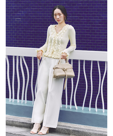 Ｄリングタックハイウエストパンツ／ウォッシャブル・防シワ