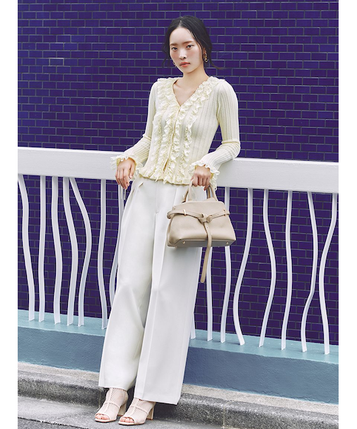 Ｄリングタックハイウエストパンツ／ウォッシャブル・防シワ