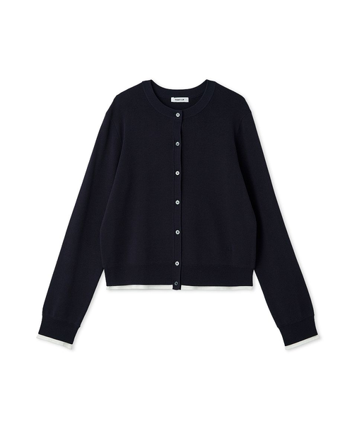 コンパクトクルーネックニットカーディガン／ウォッシャブル