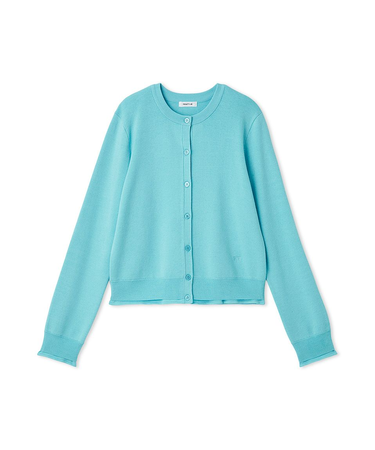 コンパクトクルーネックニットカーディガン／ウォッシャブル