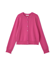 コンパクトクルーネックニットカーディガン／ウォッシャブル