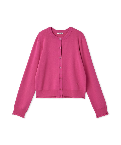 コンパクトクルーネックニットカーディガン/ウォッシャブル