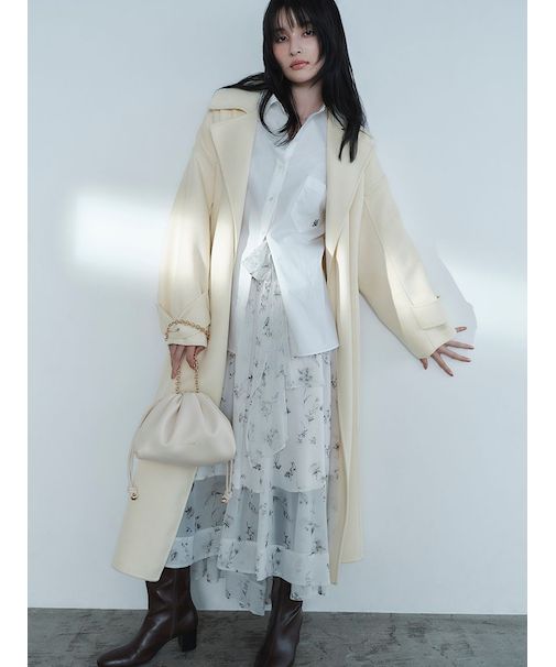 サッシュリボンフレアスカート